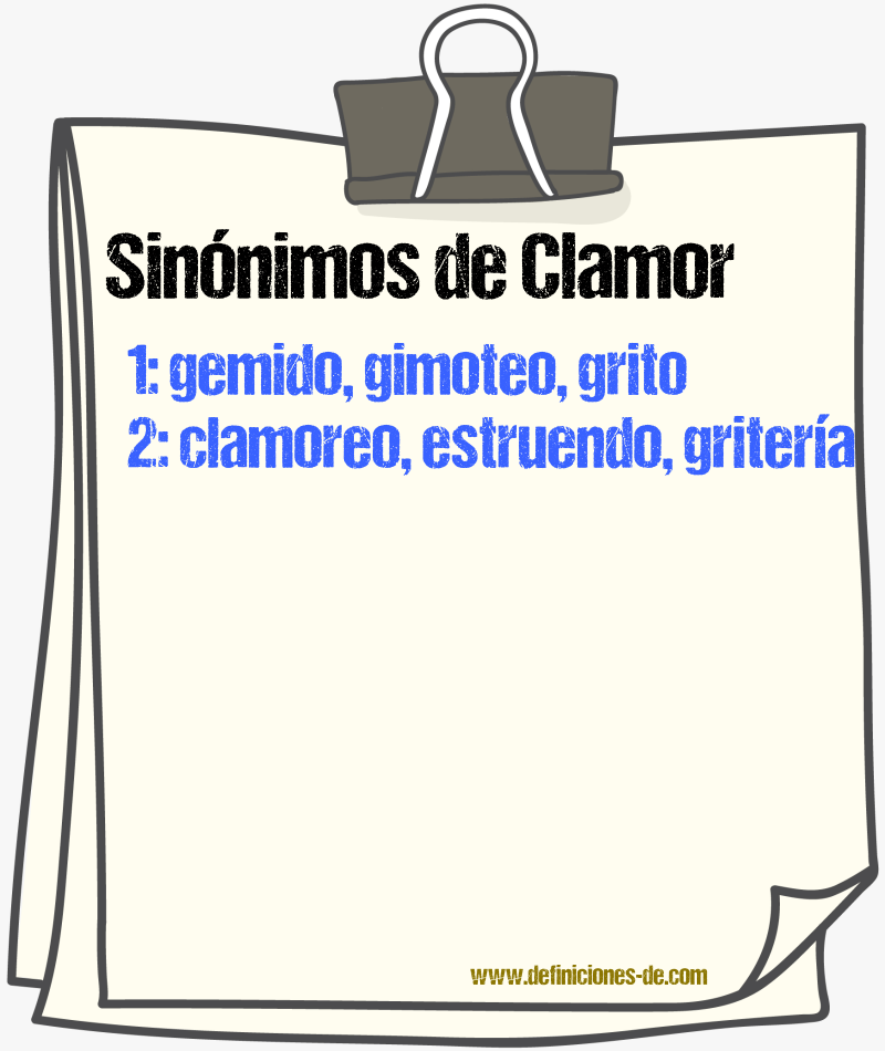 Sinnimos de clamor