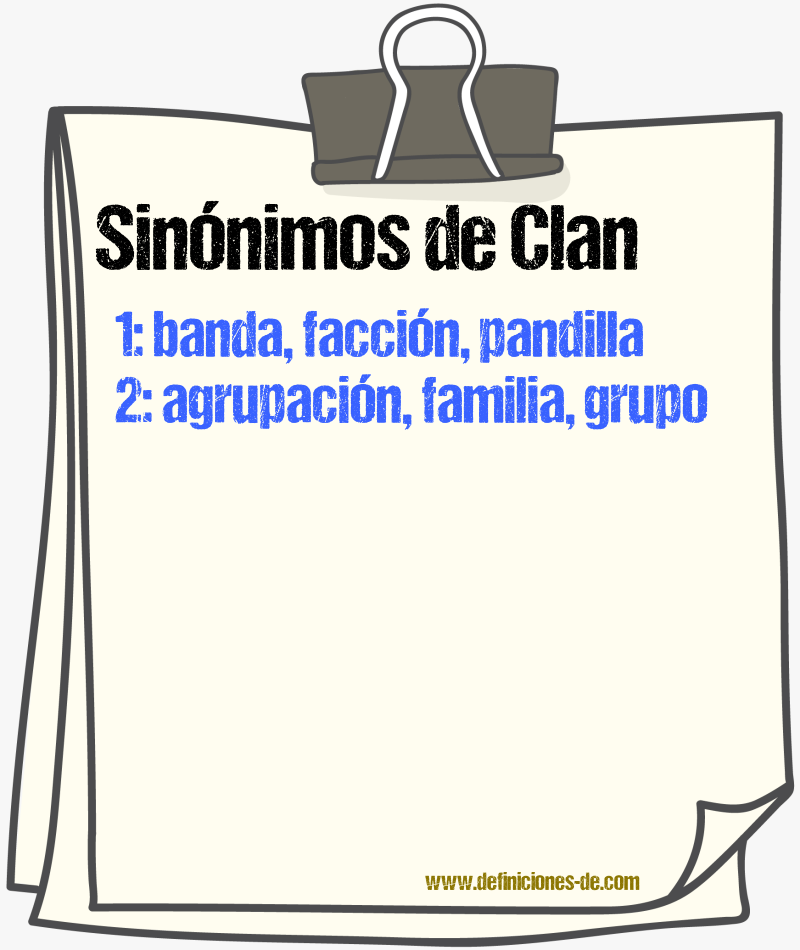 Sinónimos de clan