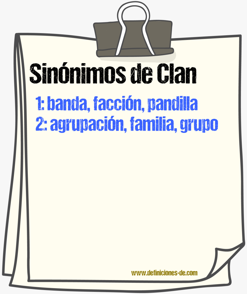 Sinnimos de clan