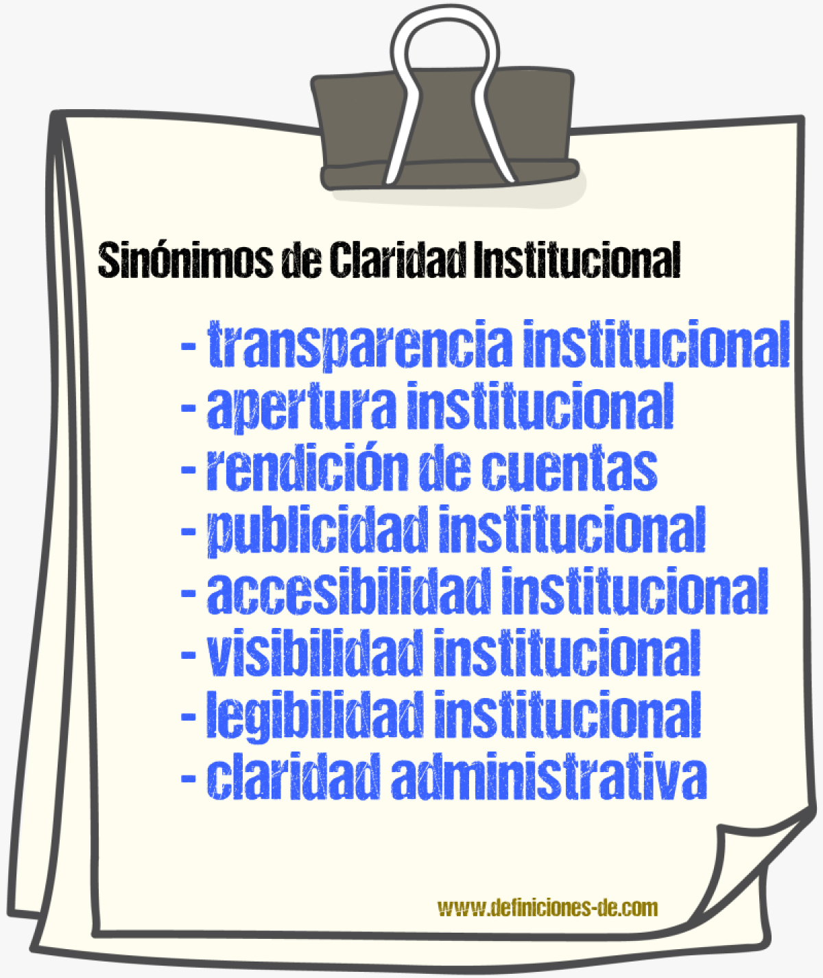 Sinónimos de claridad institucional