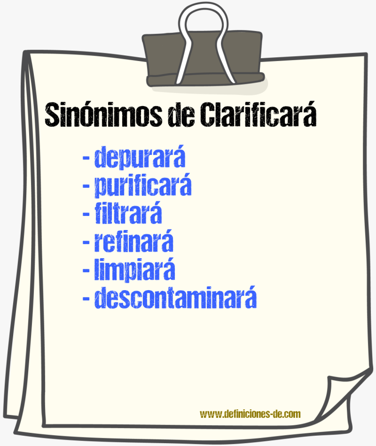 Sinónimos de clarificará