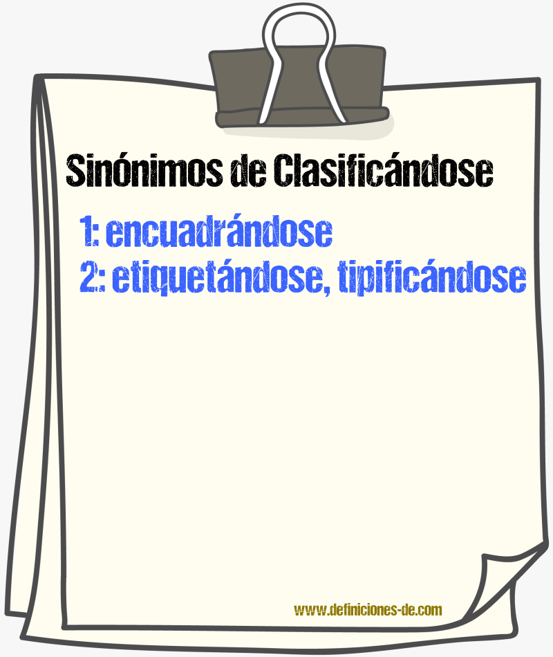 Sinónimos de clasificándose