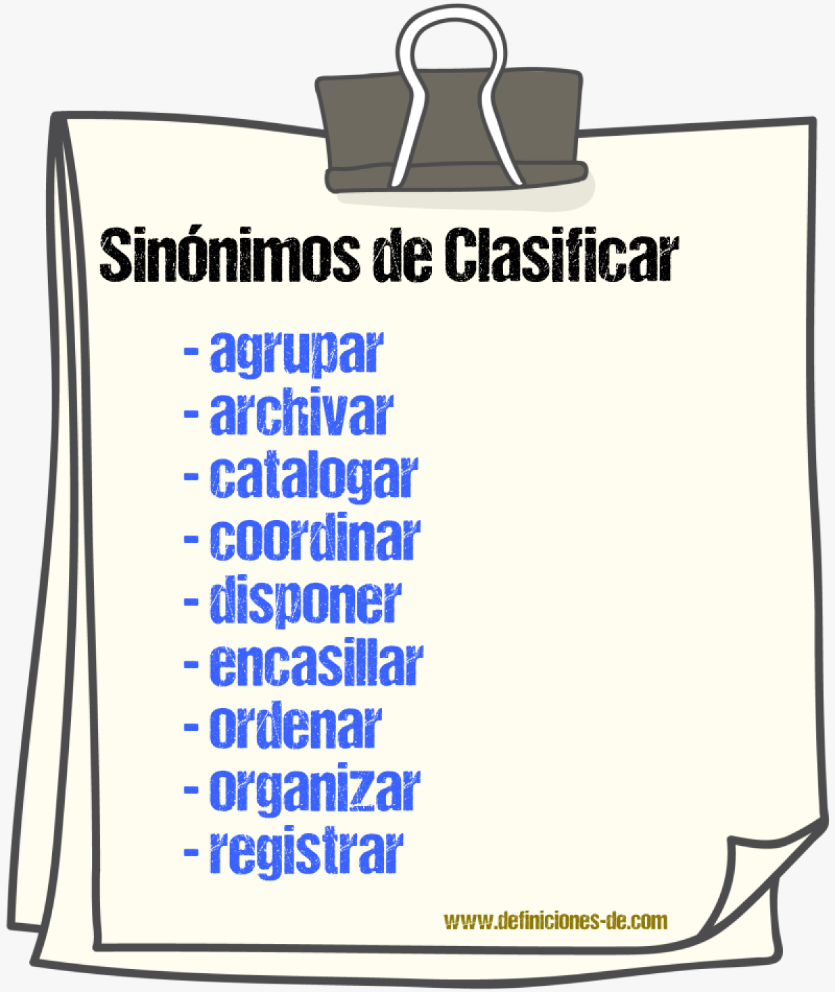 Sinnimos de clasificar