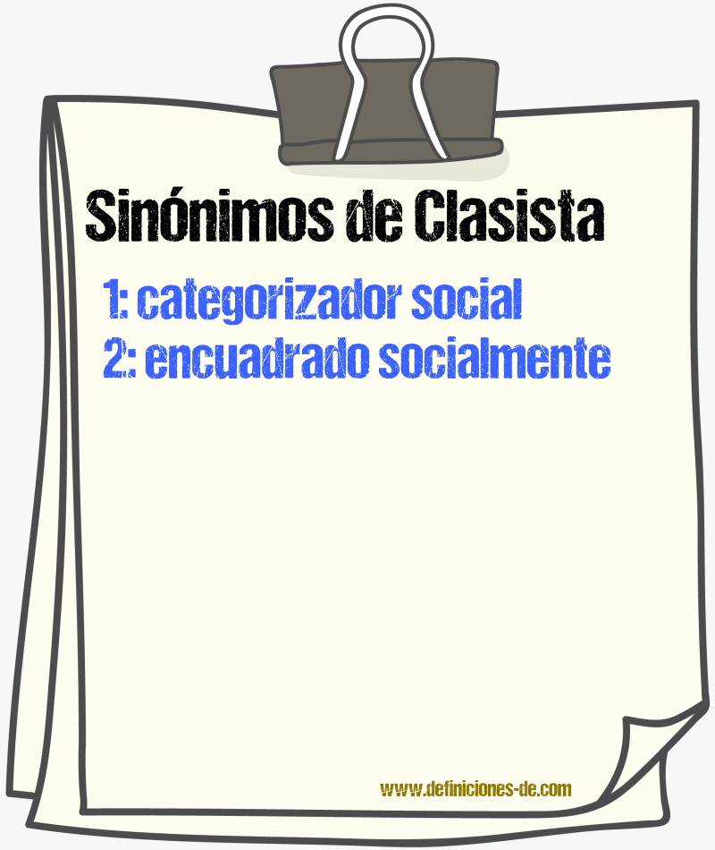 Sinónimos de clasista