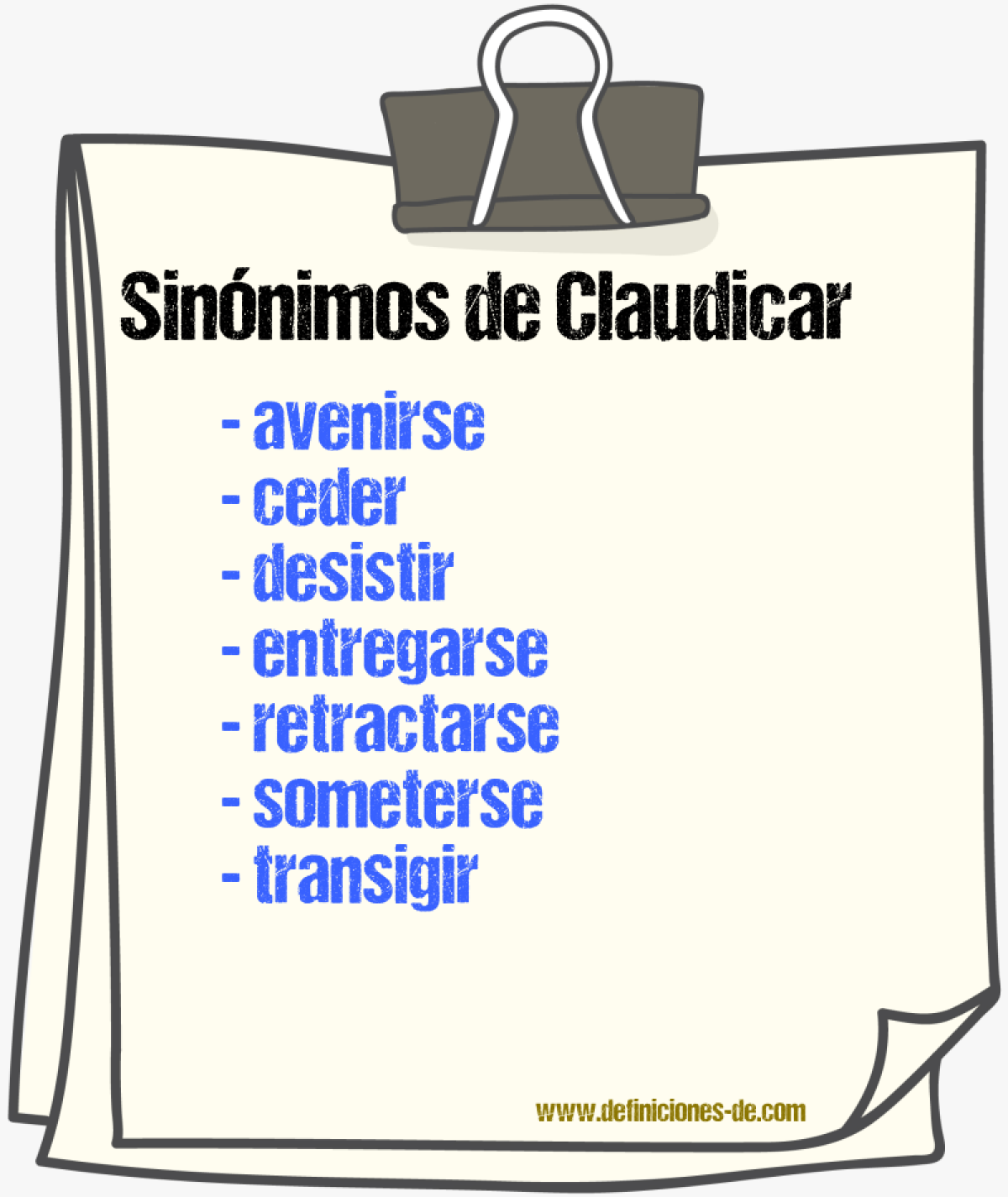 Sinnimos de claudicar