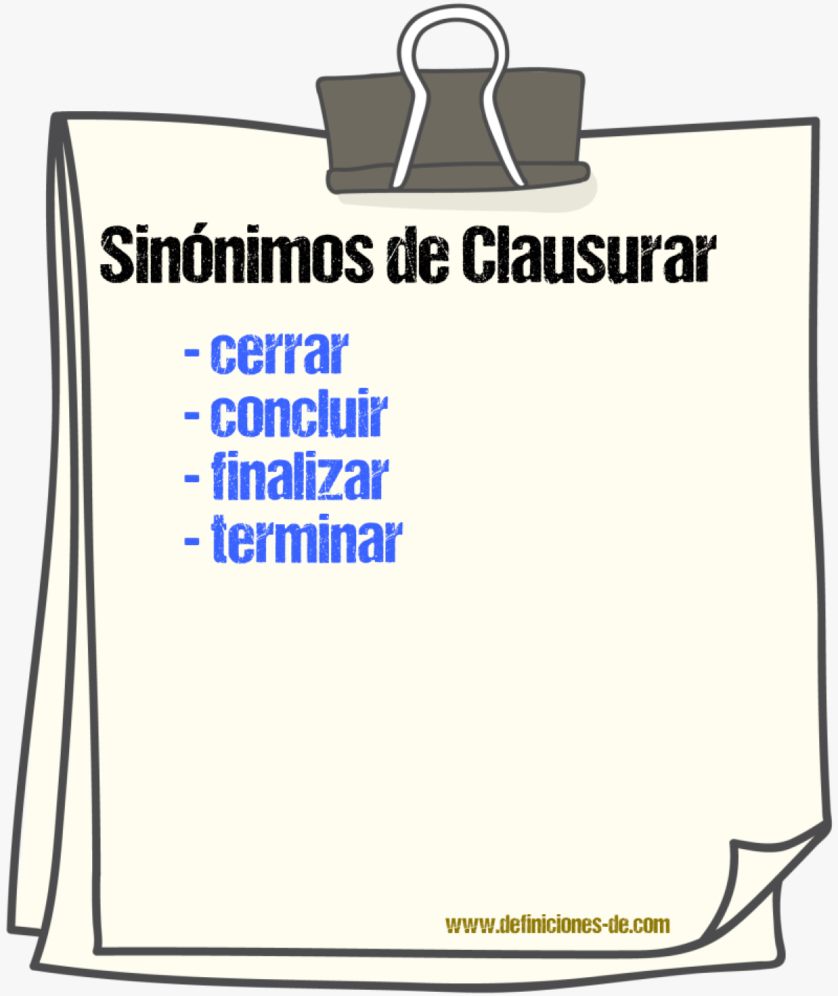 Sinnimos de clausurar