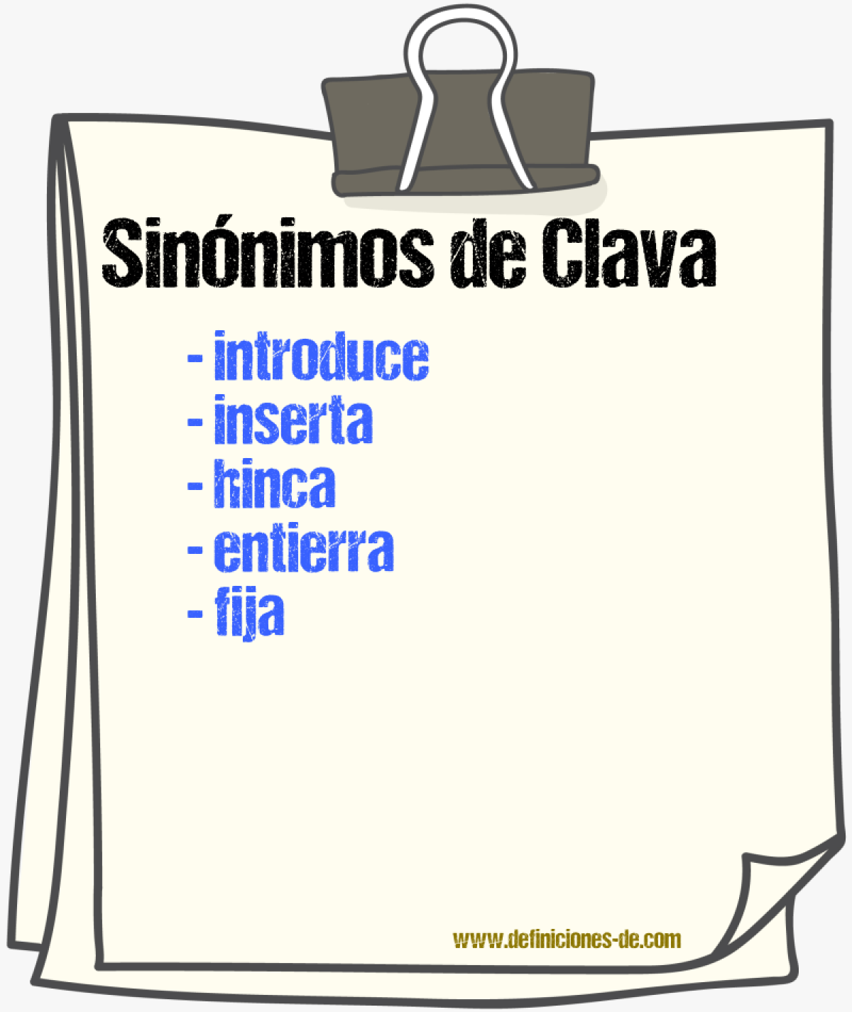 Sinónimos de clava
