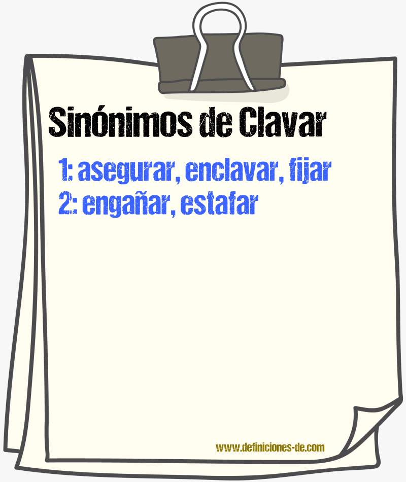 Sinnimos de clavar