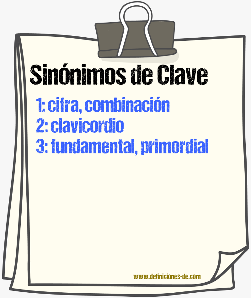 Sinnimos de clave