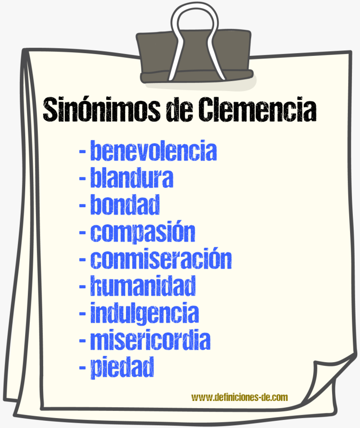 Sinnimos de clemencia