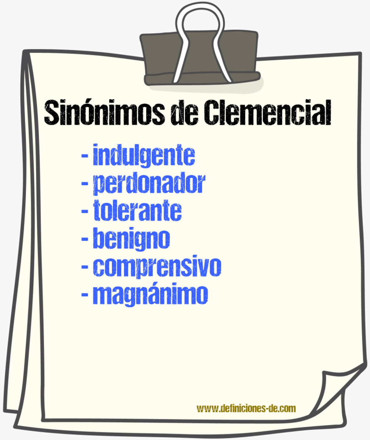 Sinónimos de clemencial