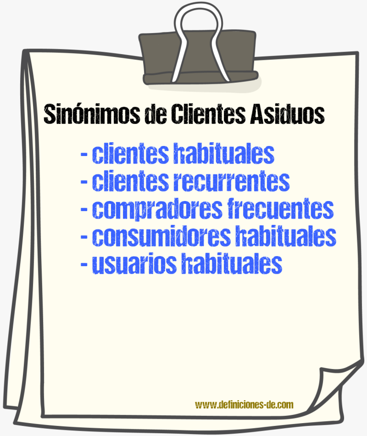 Sinónimos de clientes asiduos