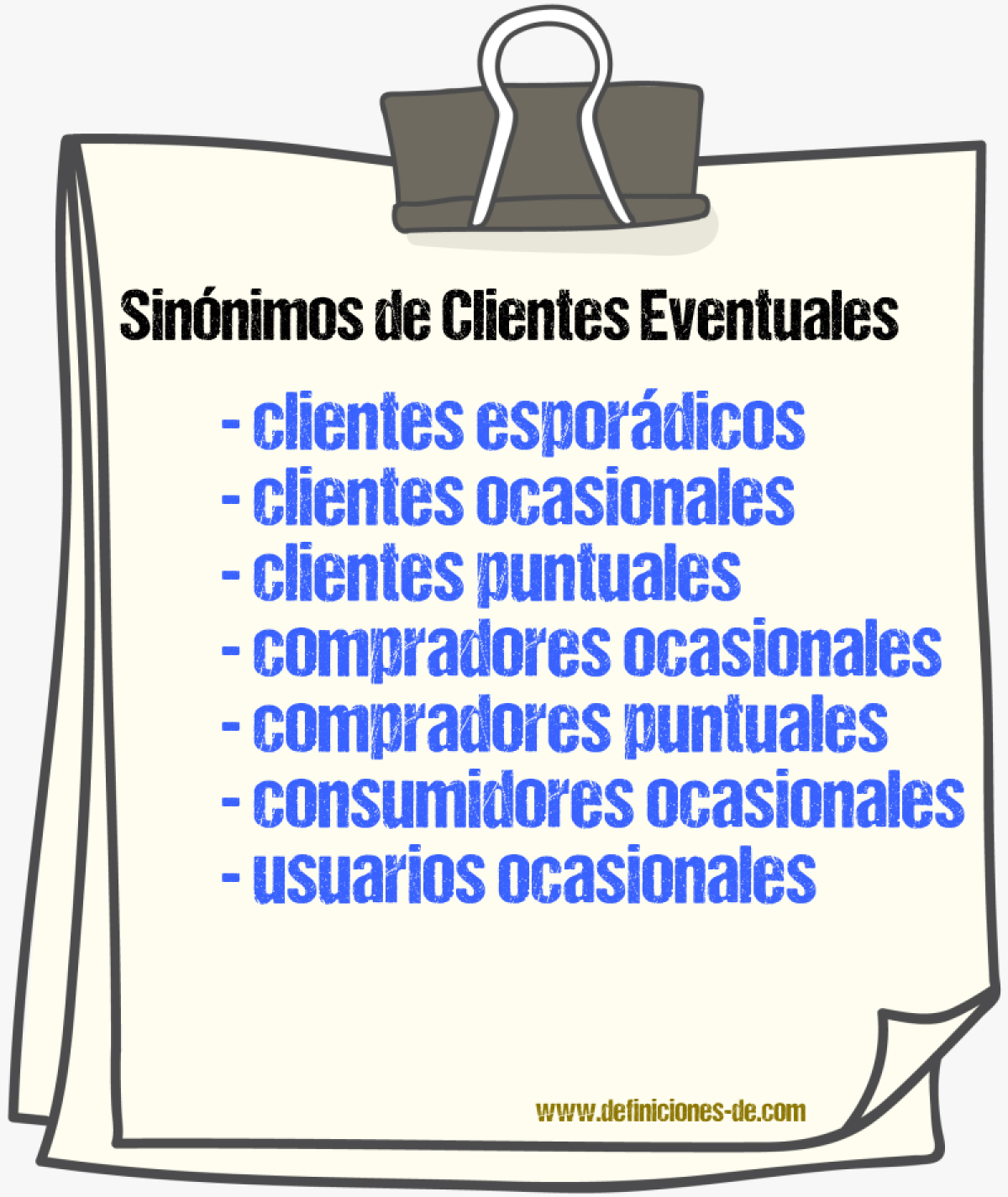 Sinónimos de clientes eventuales