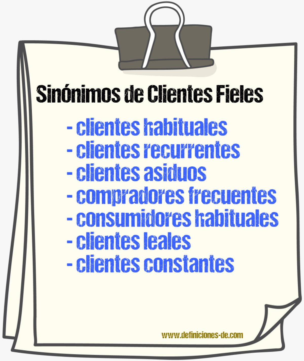 Sinónimos de clientes fieles