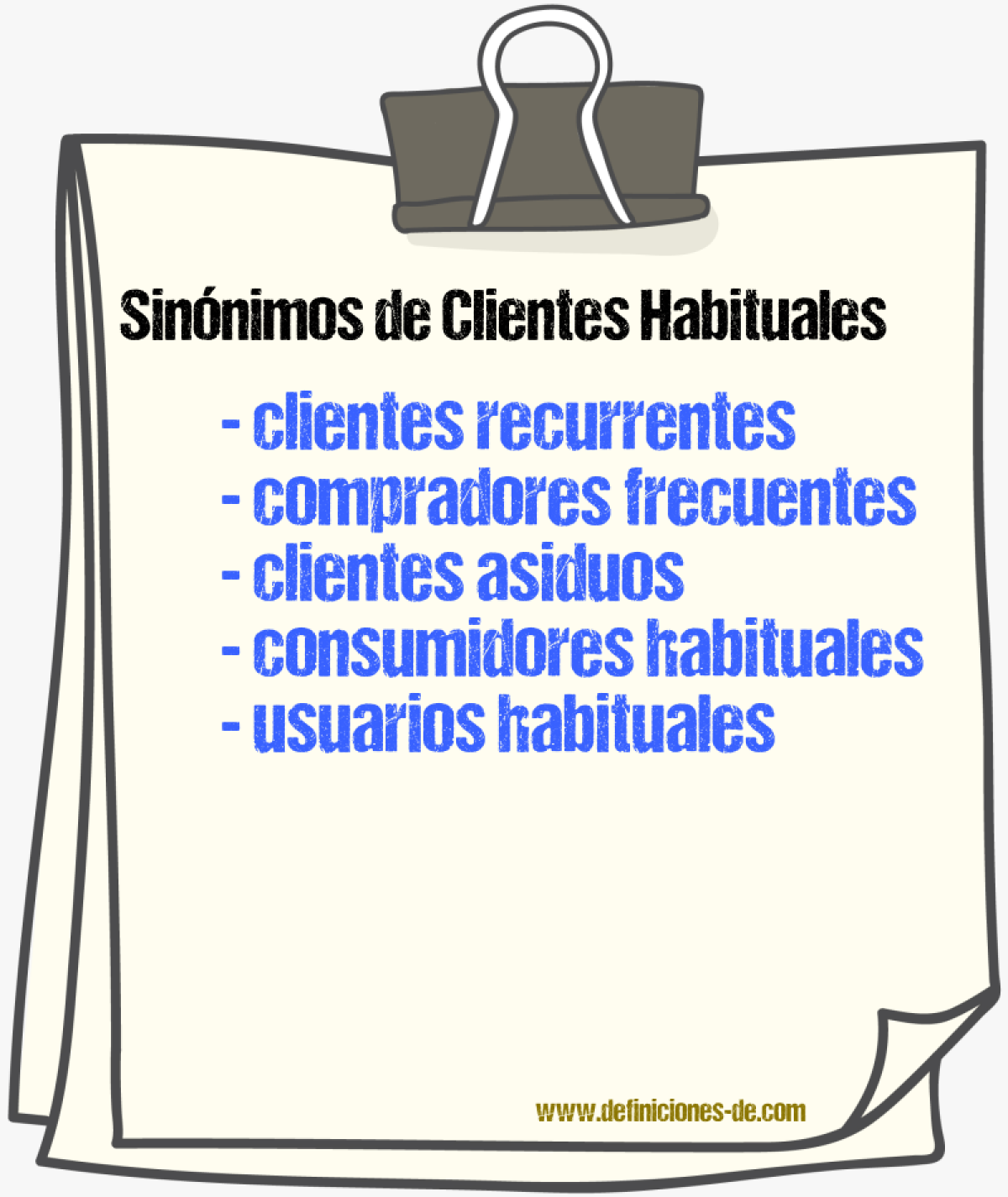 Sinónimos de clientes habituales