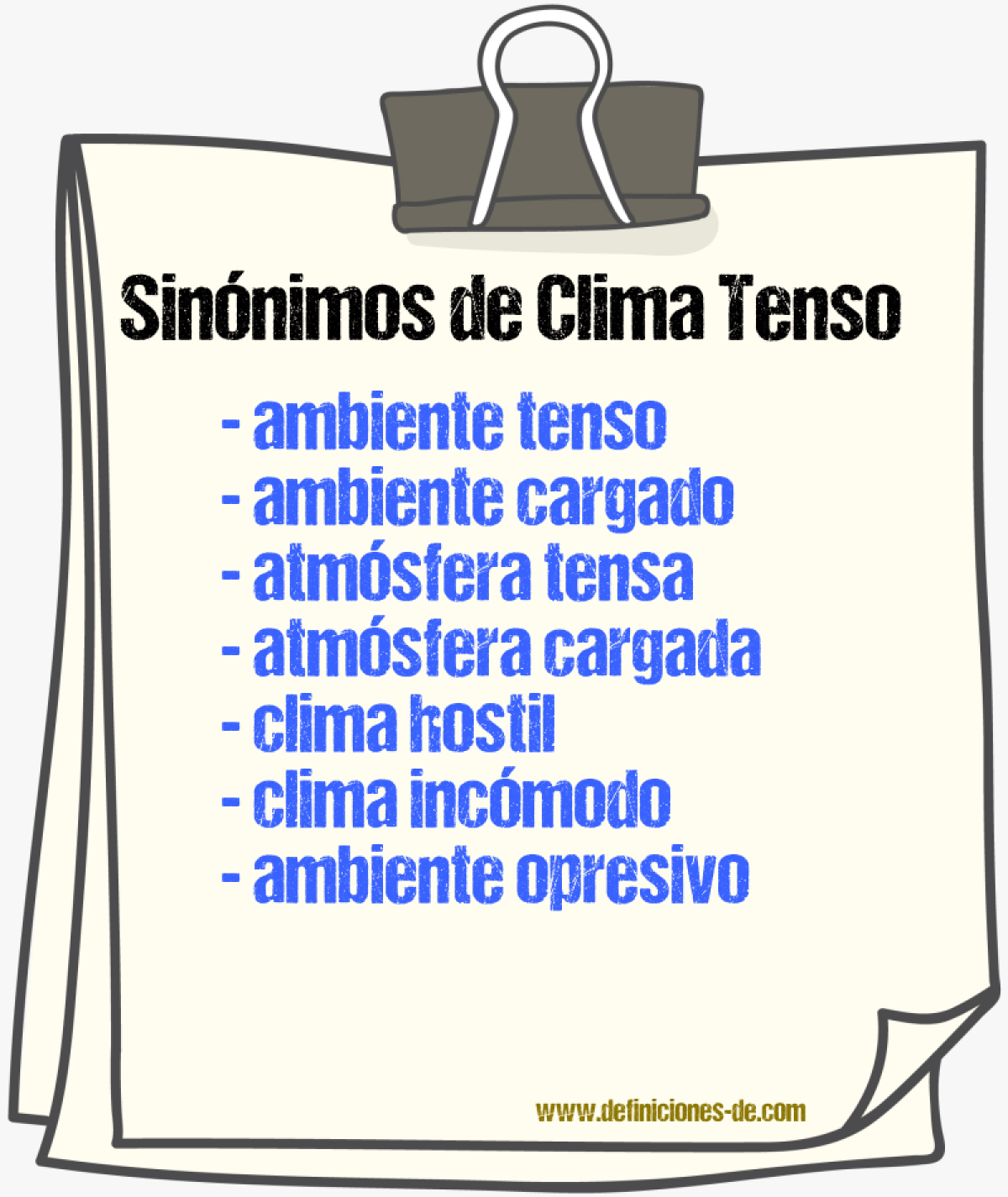 Sinónimos de clima tenso