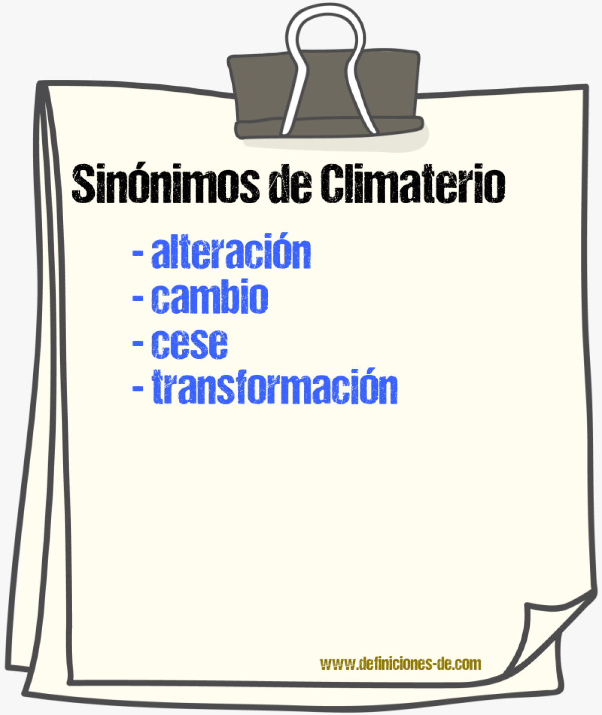 Sinnimos de climaterio