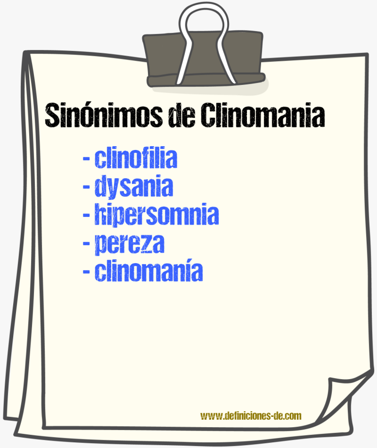 Sinnimos de clinomania