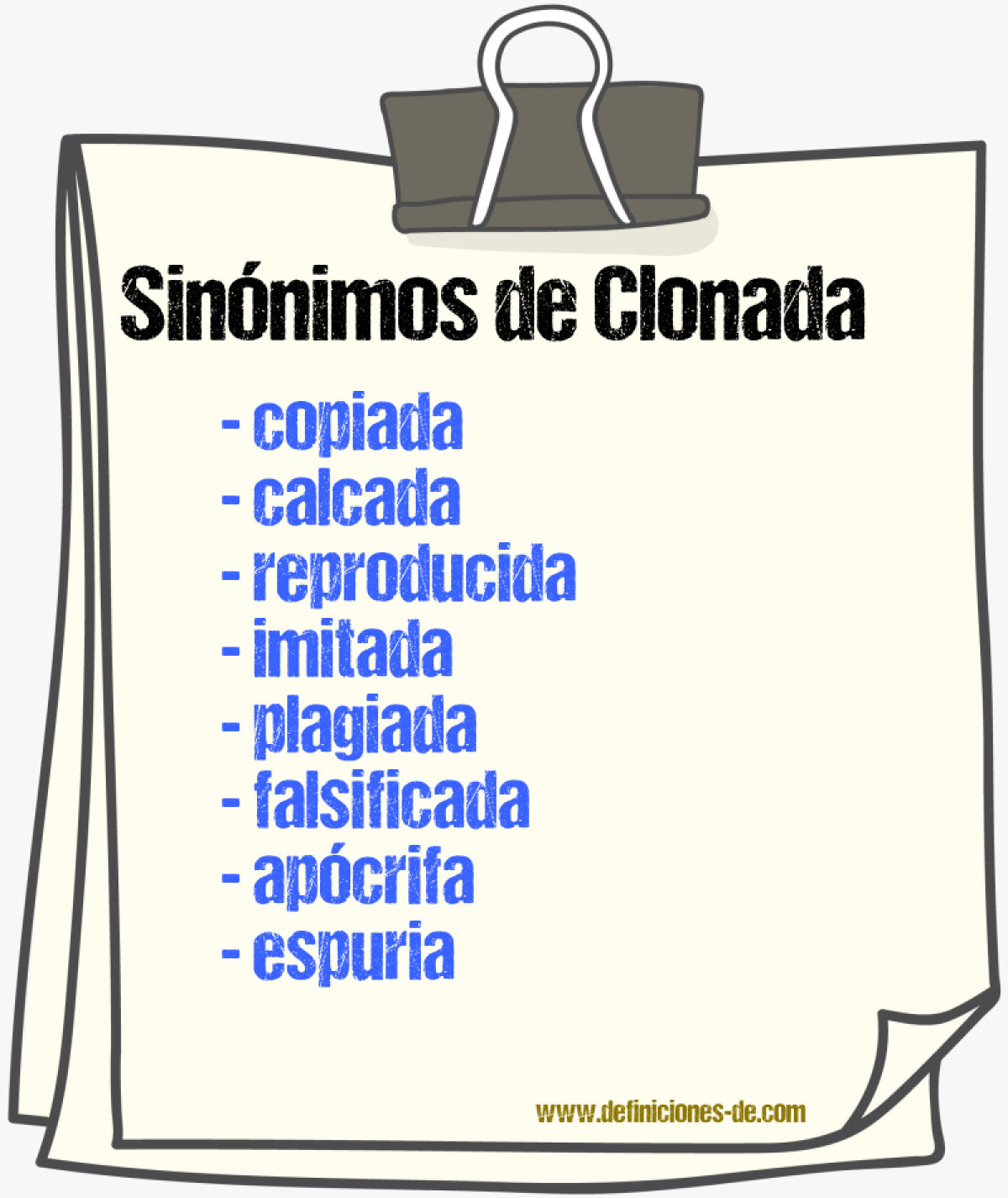 Sinónimos de clonada