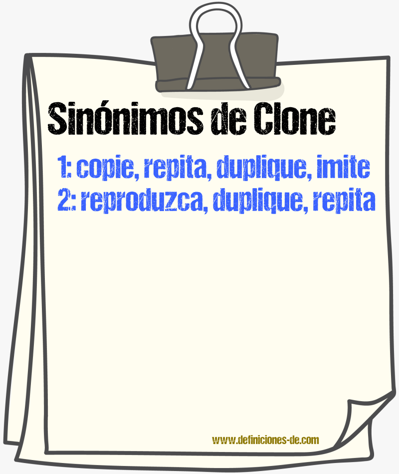 Sinónimos de clone