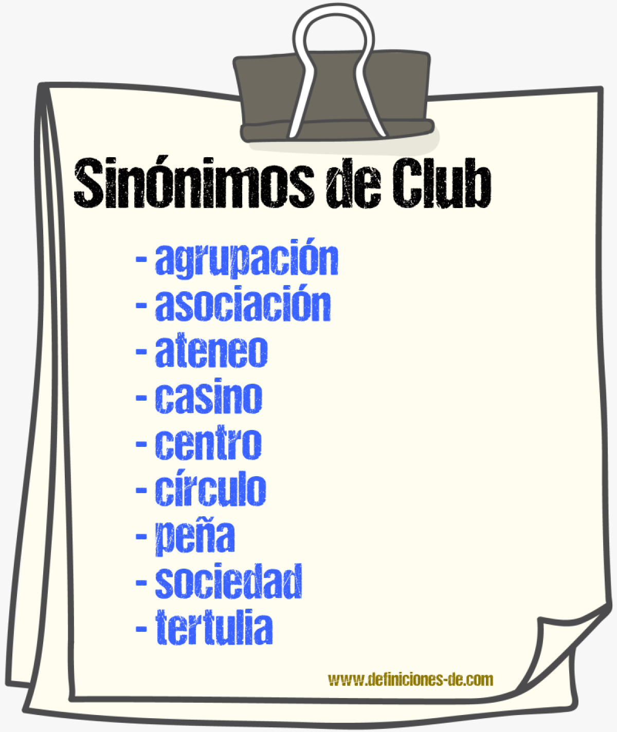 Sinnimos de club