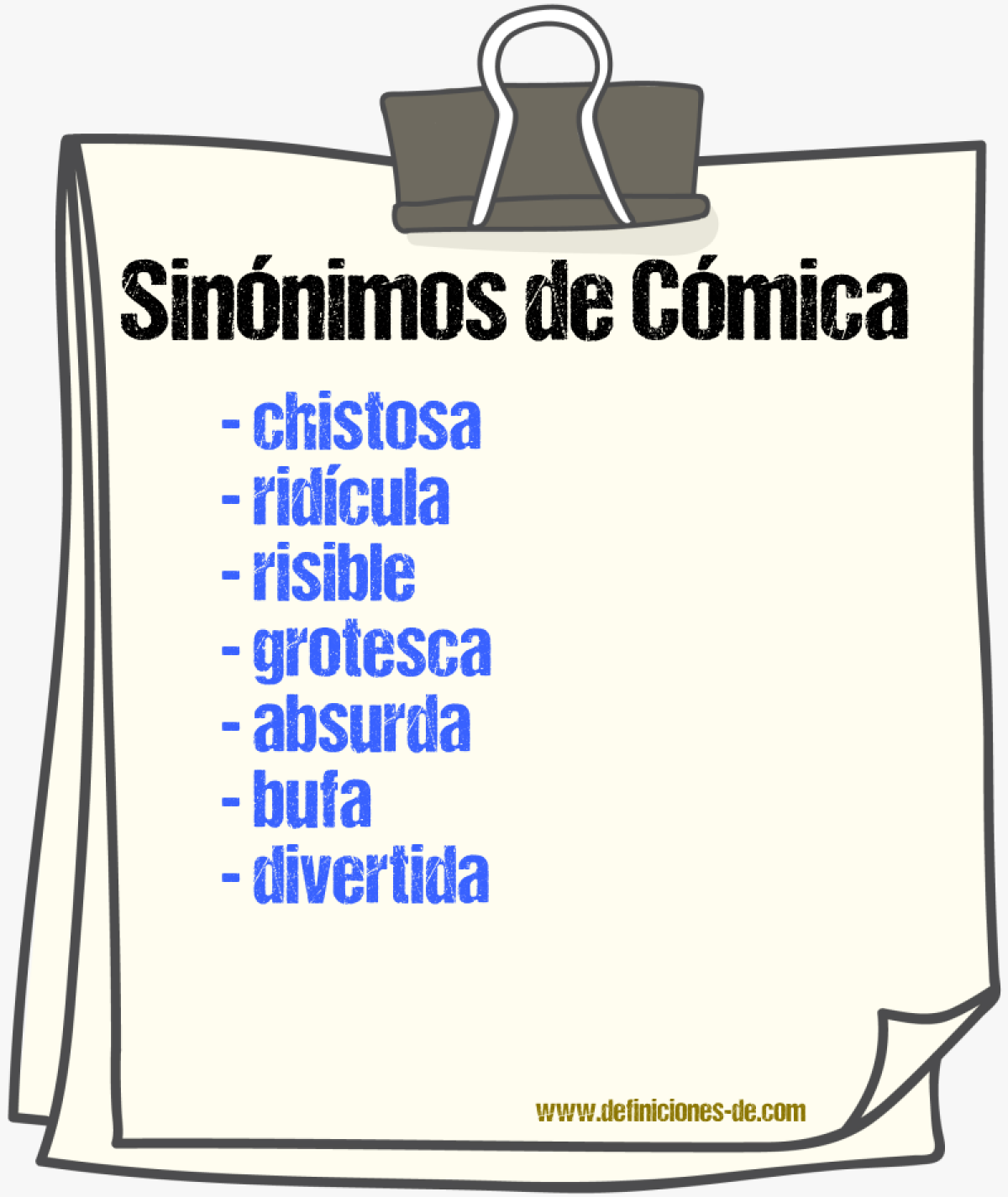 Sinónimos de cómica