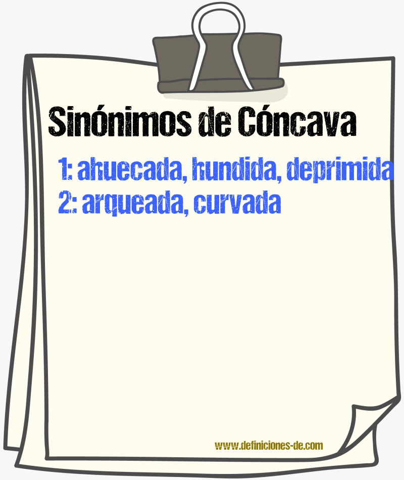 Sinónimos de cóncava