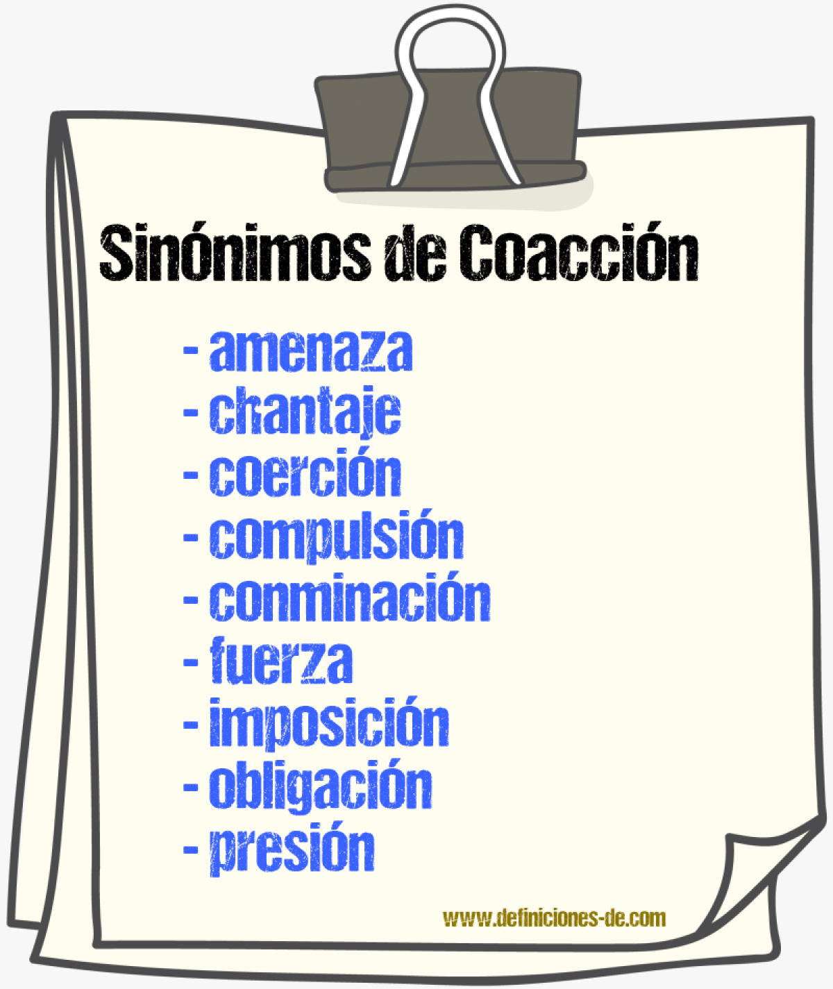 Sinnimos de coaccin