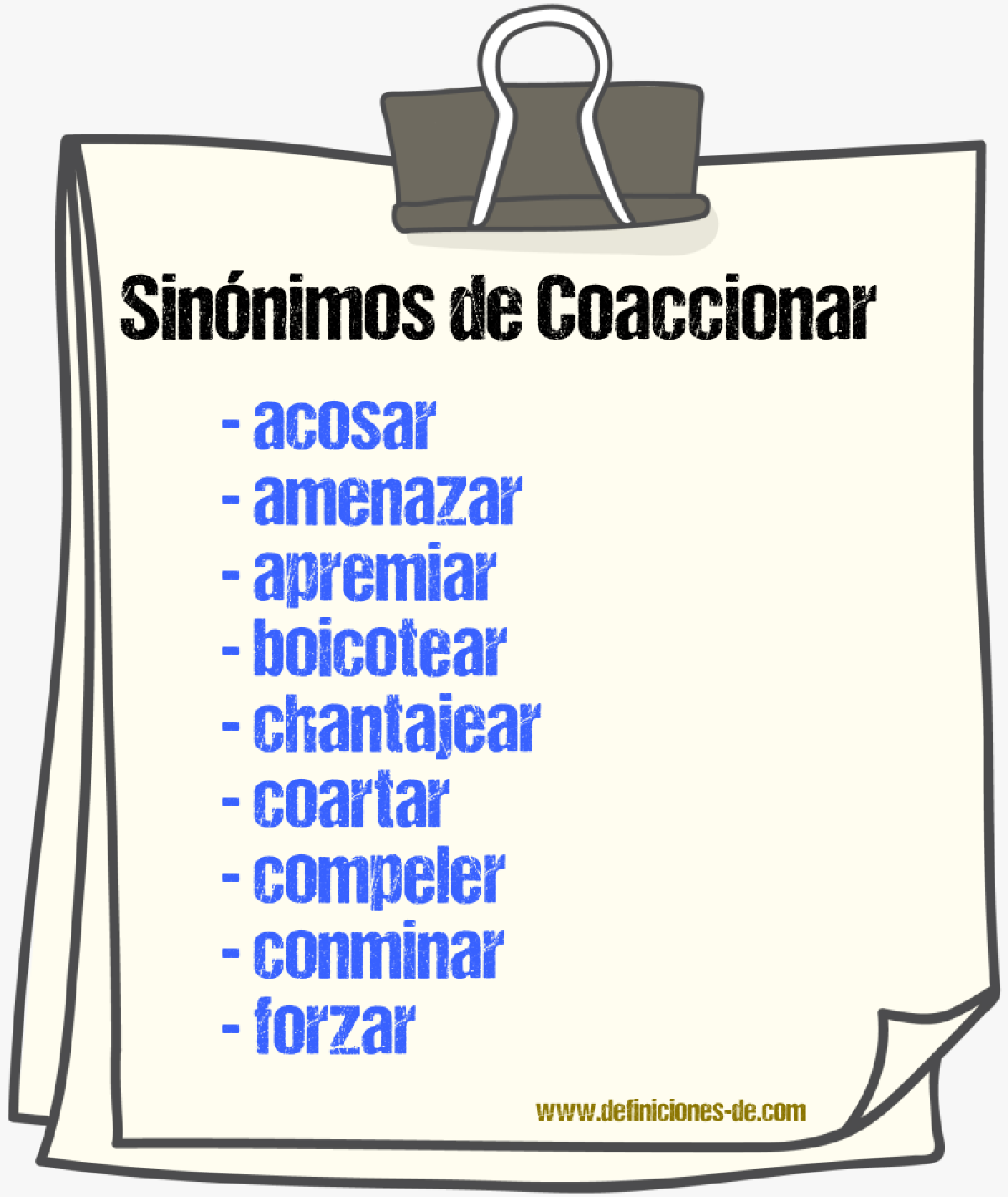 Sinnimos de coaccionar