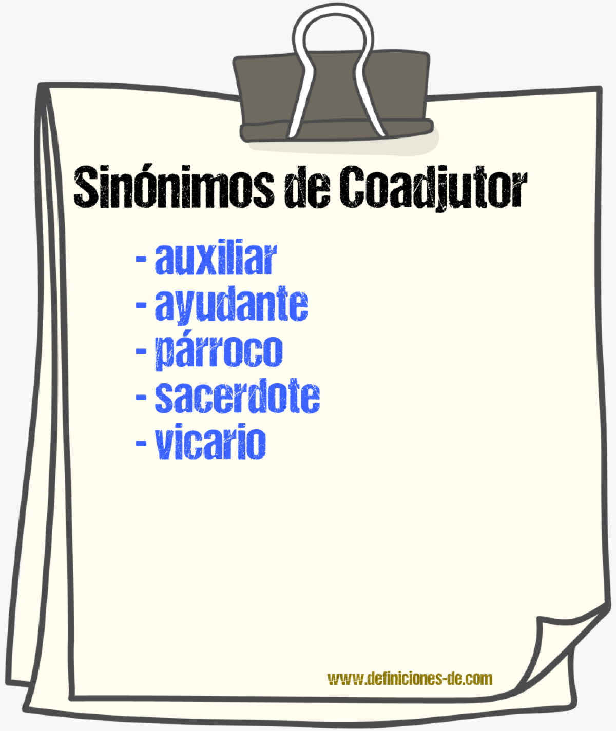 Sinnimos de coadjutor