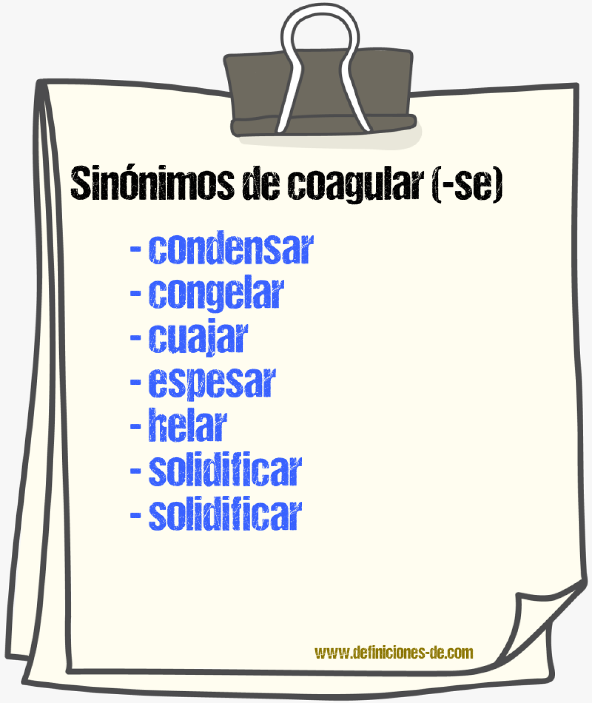 Sinnimos de coagular