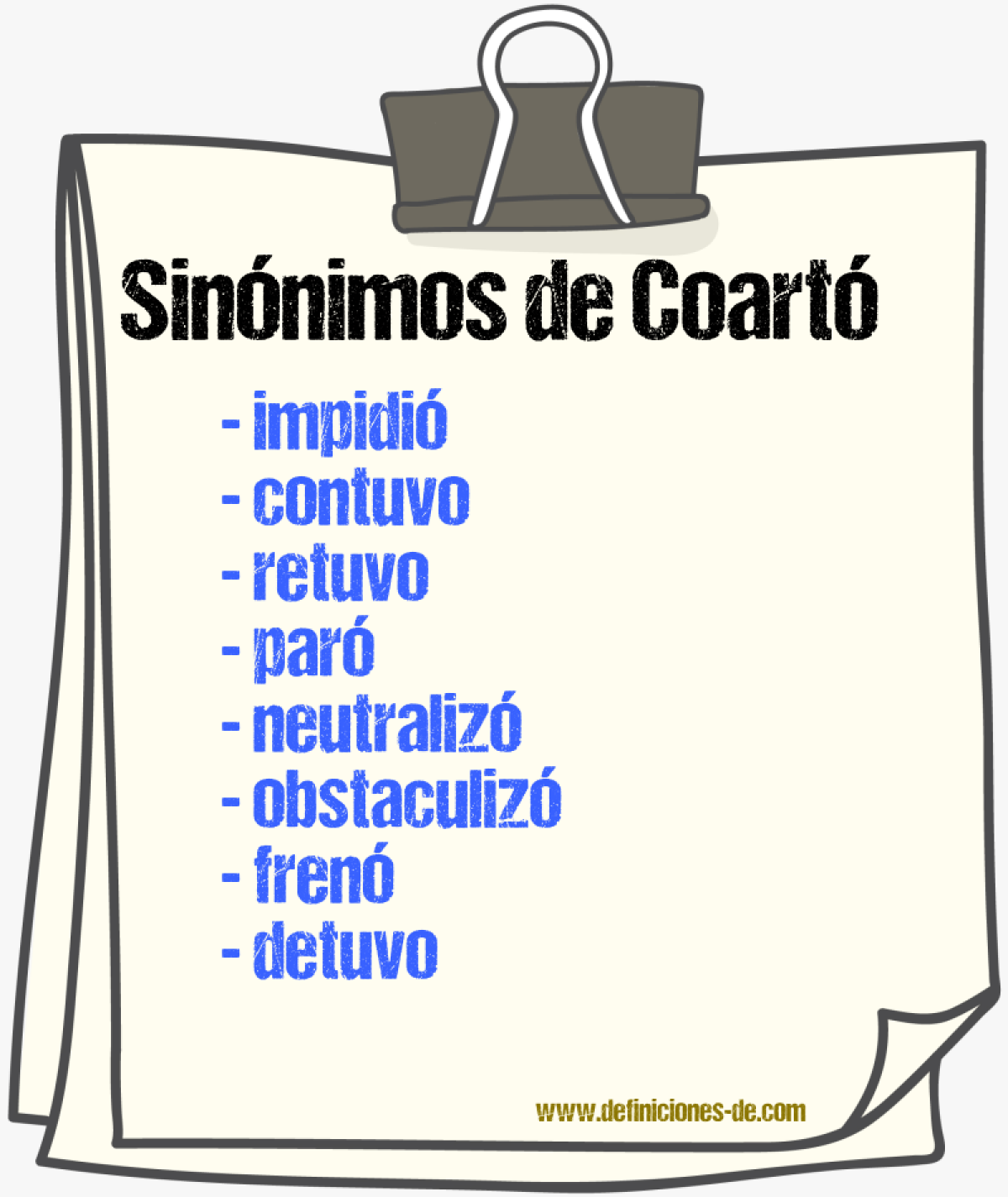 Sinónimos de coartó