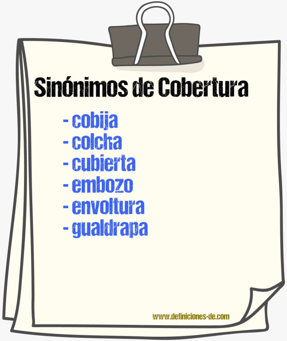 Sinnimos de cobertura