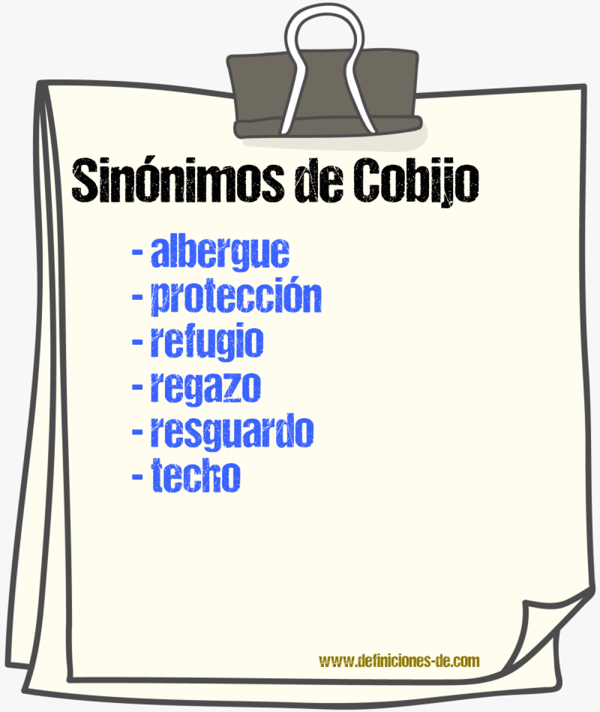 Sinnimos de cobijo