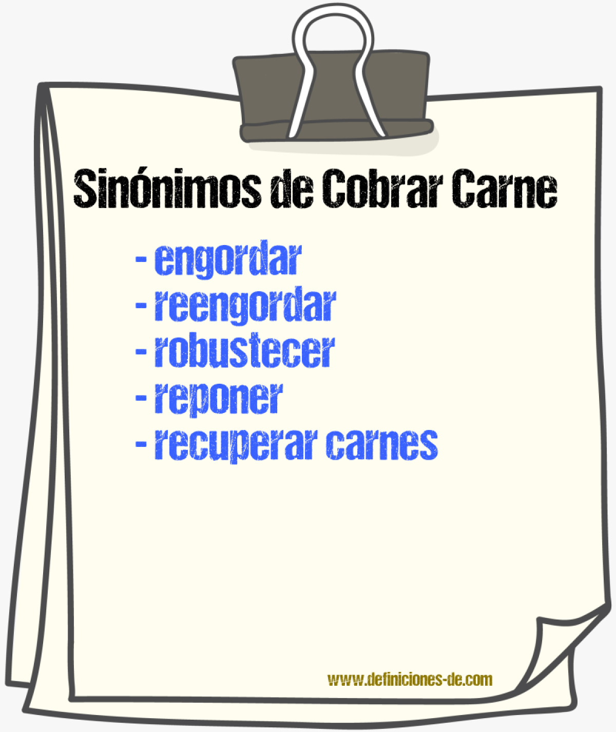 Sinónimos de cobrar carne