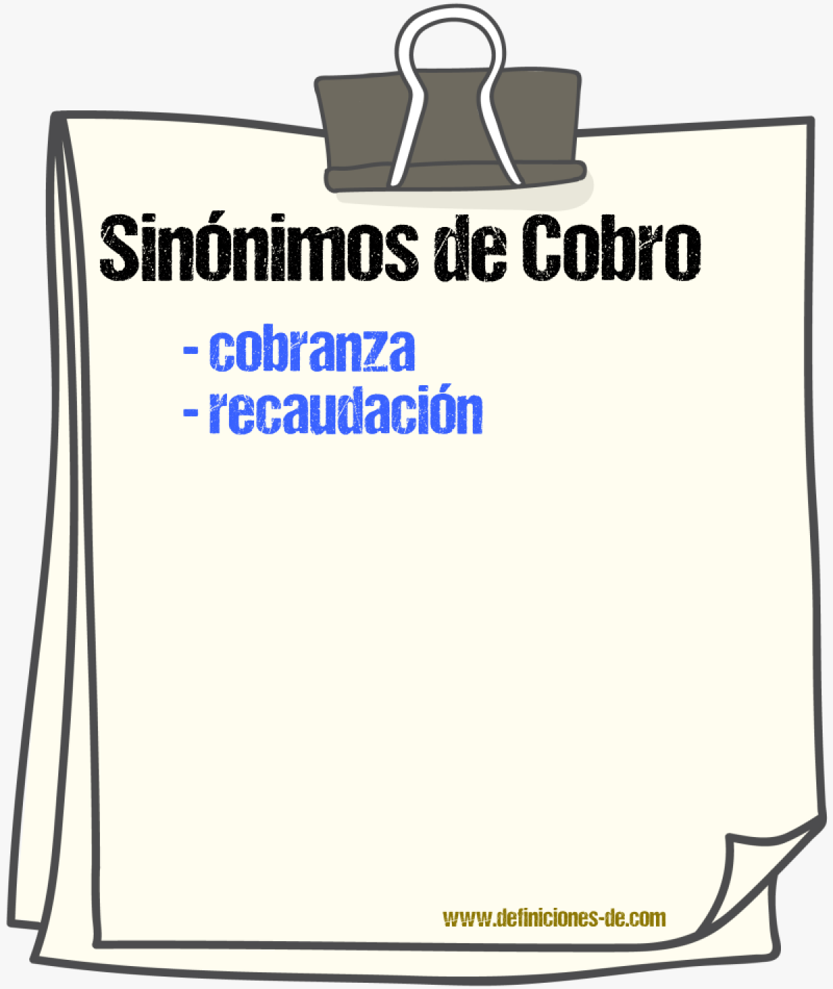 Sinnimos de cobro