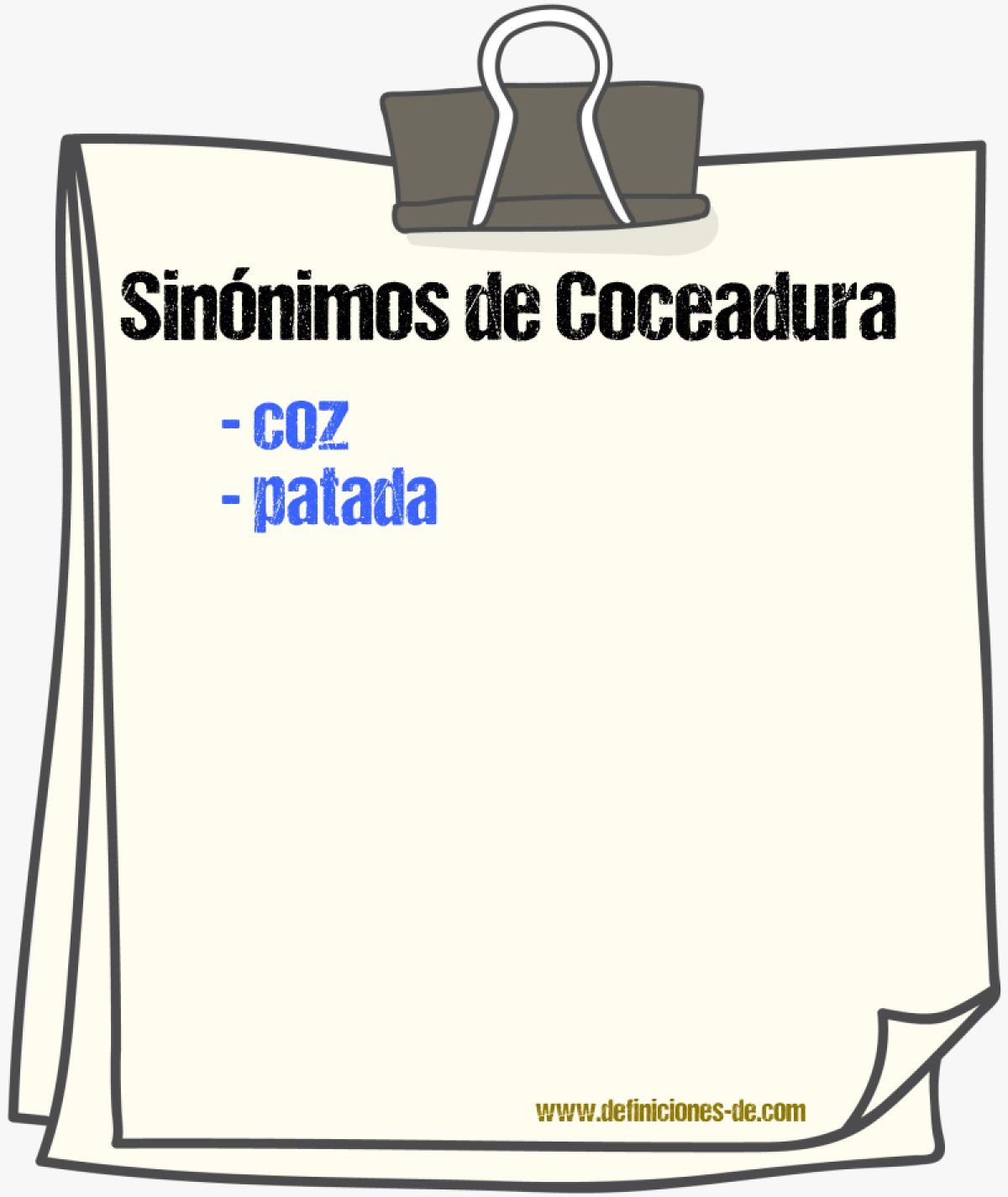 Sinnimos de coceadura