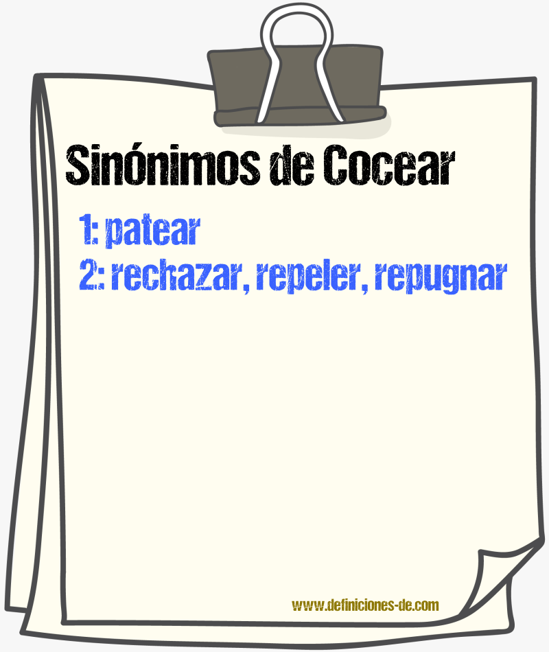 Sinnimos de cocear