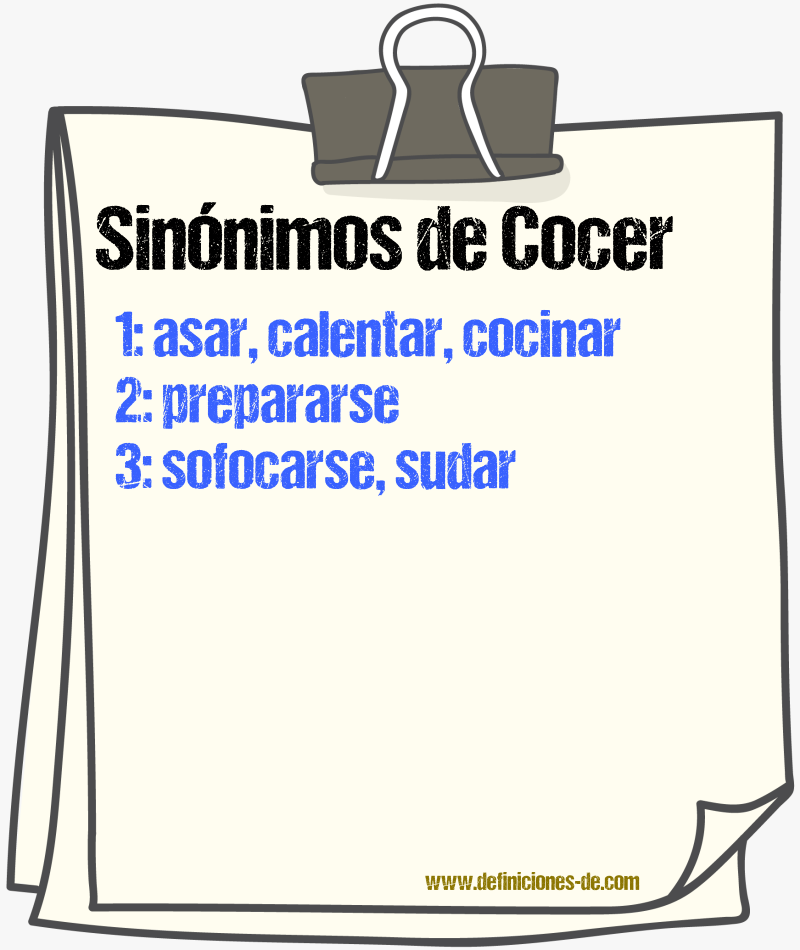 Sinnimos de cocer