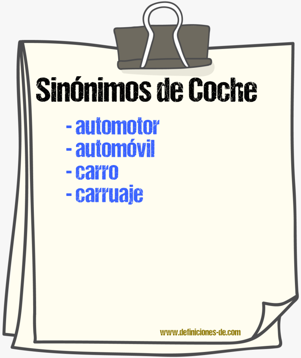 Sinnimos de coche