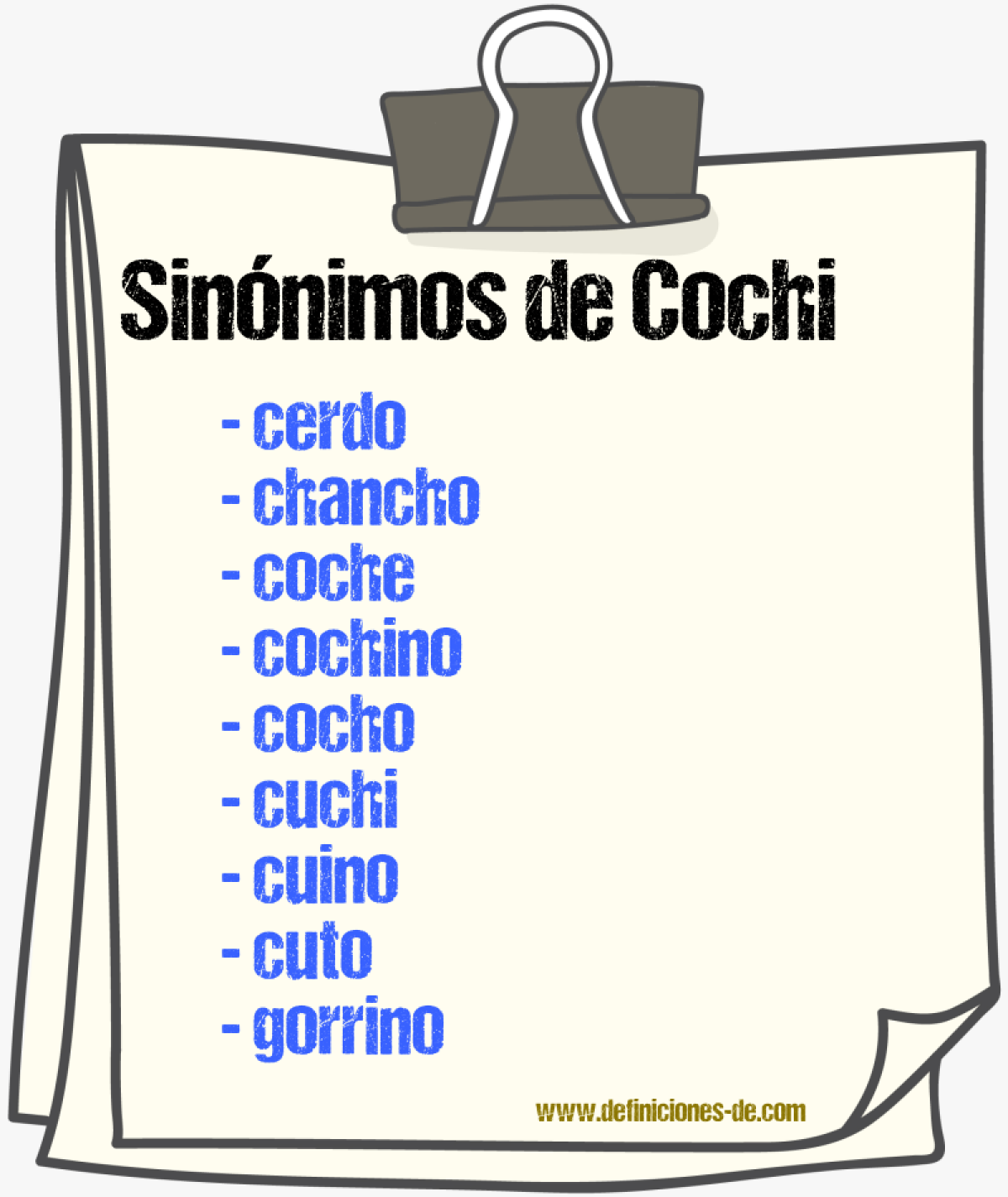 Sinnimos de cochi