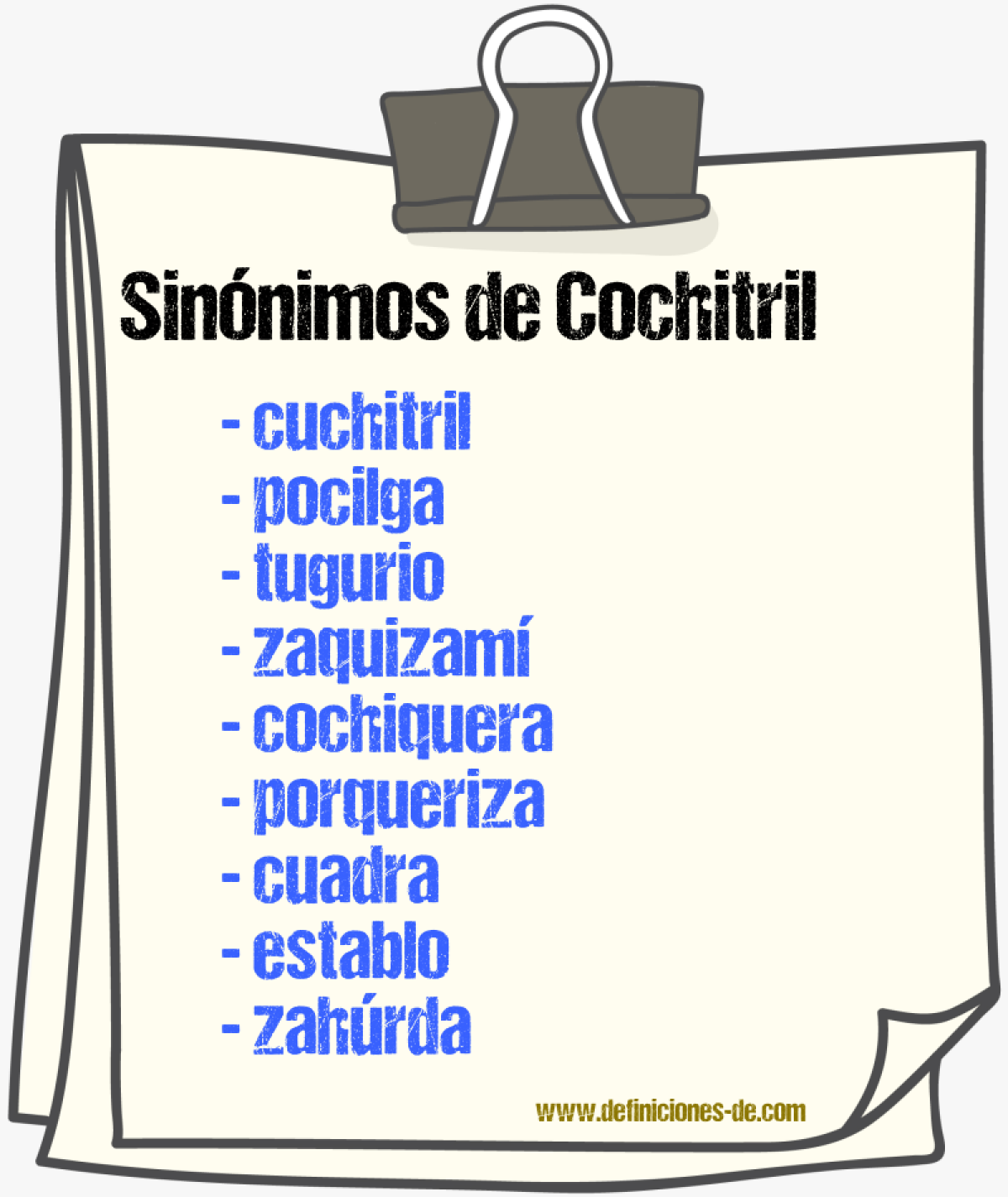 Sinnimos de cochitril