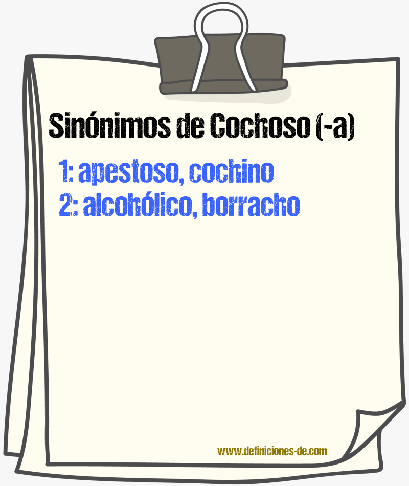 Sinnimos de cochoso