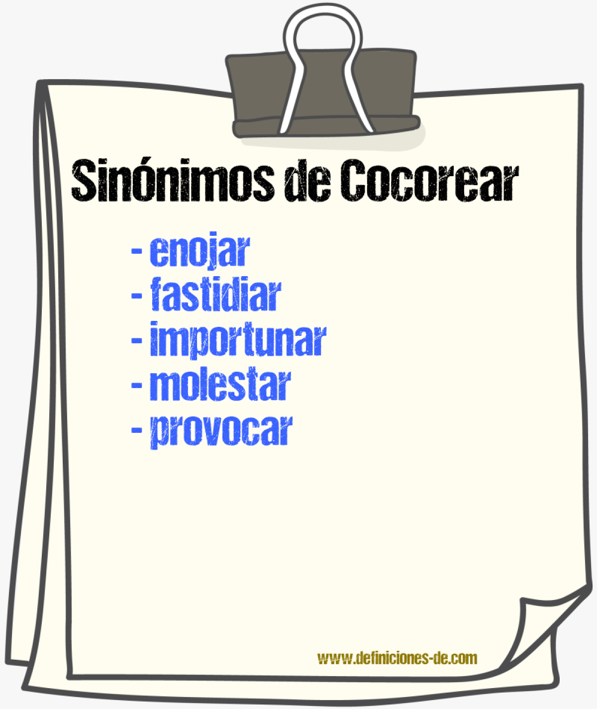 Sinnimos de cocorear