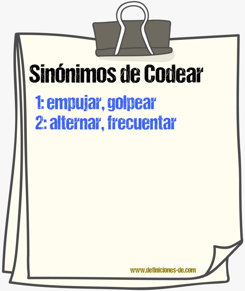 Sinnimos de codear