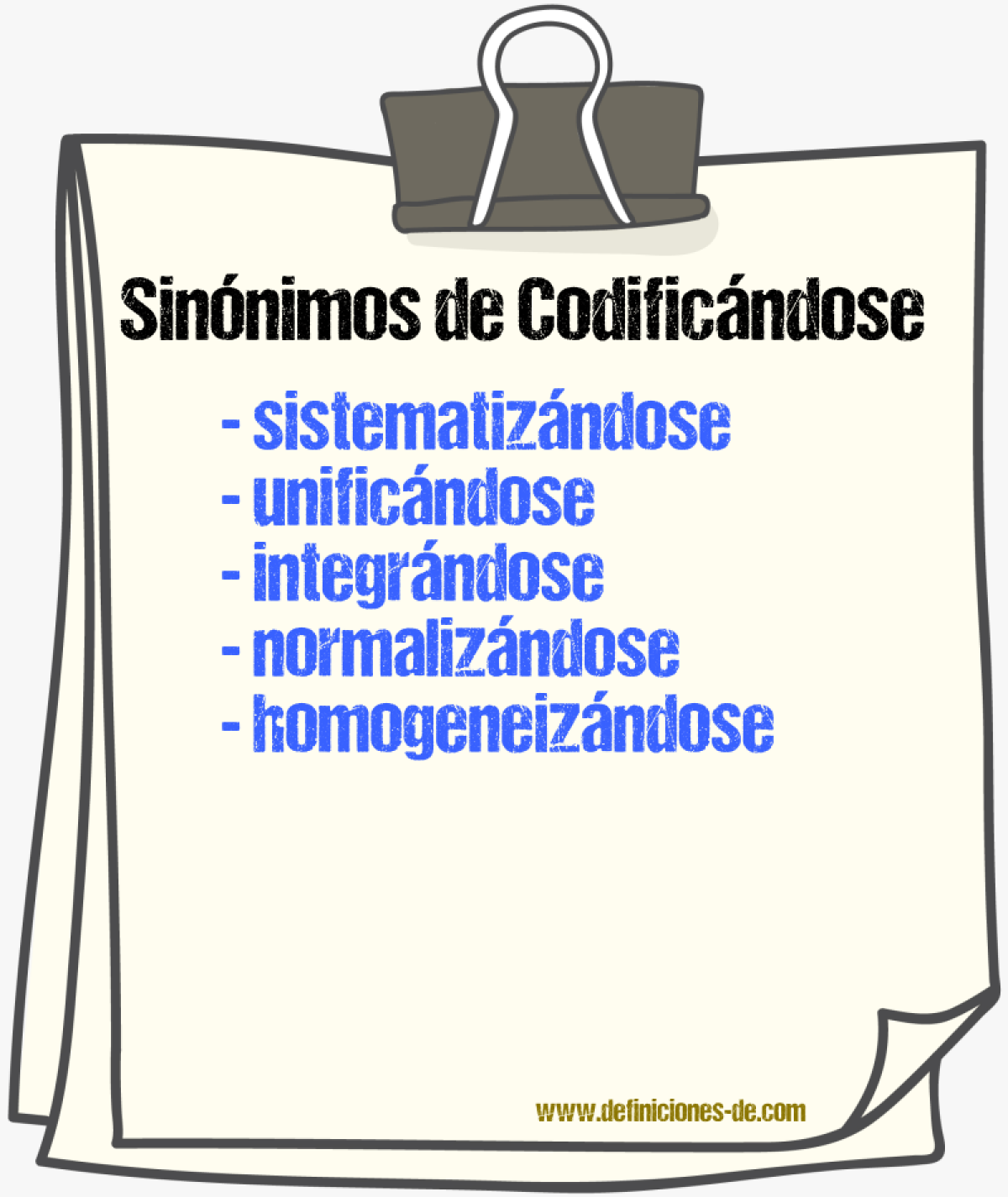 Sinónimos de codificándose