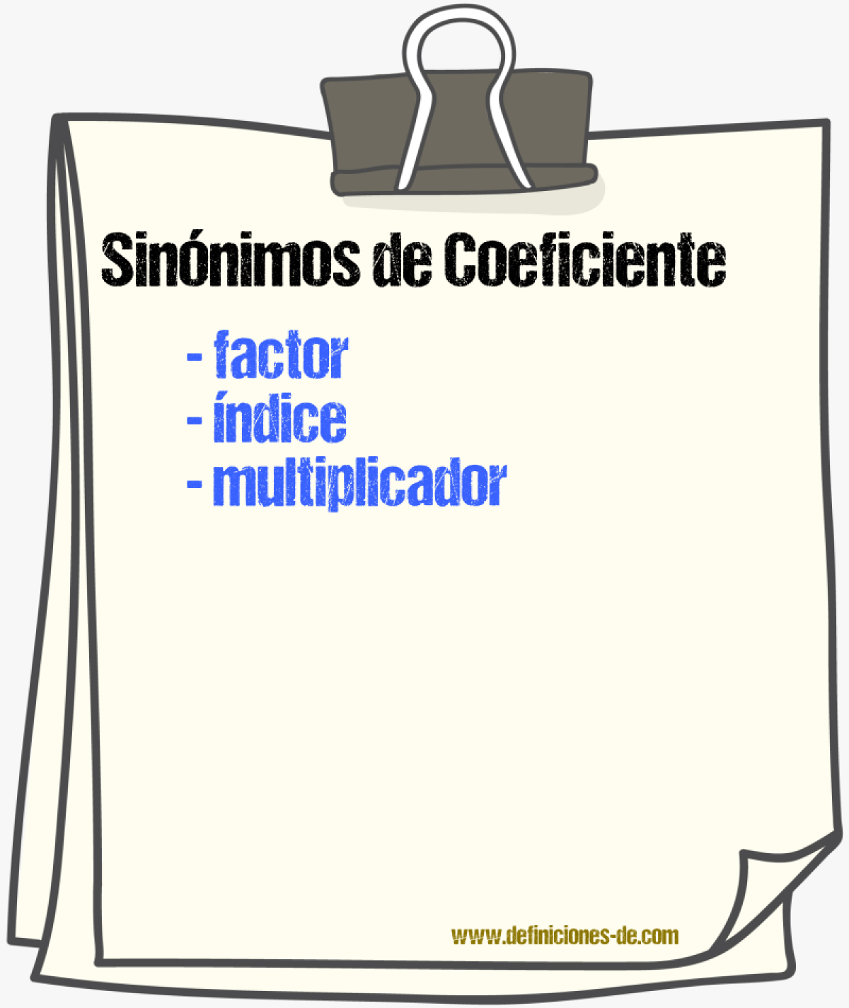 Sinnimos de coeficiente