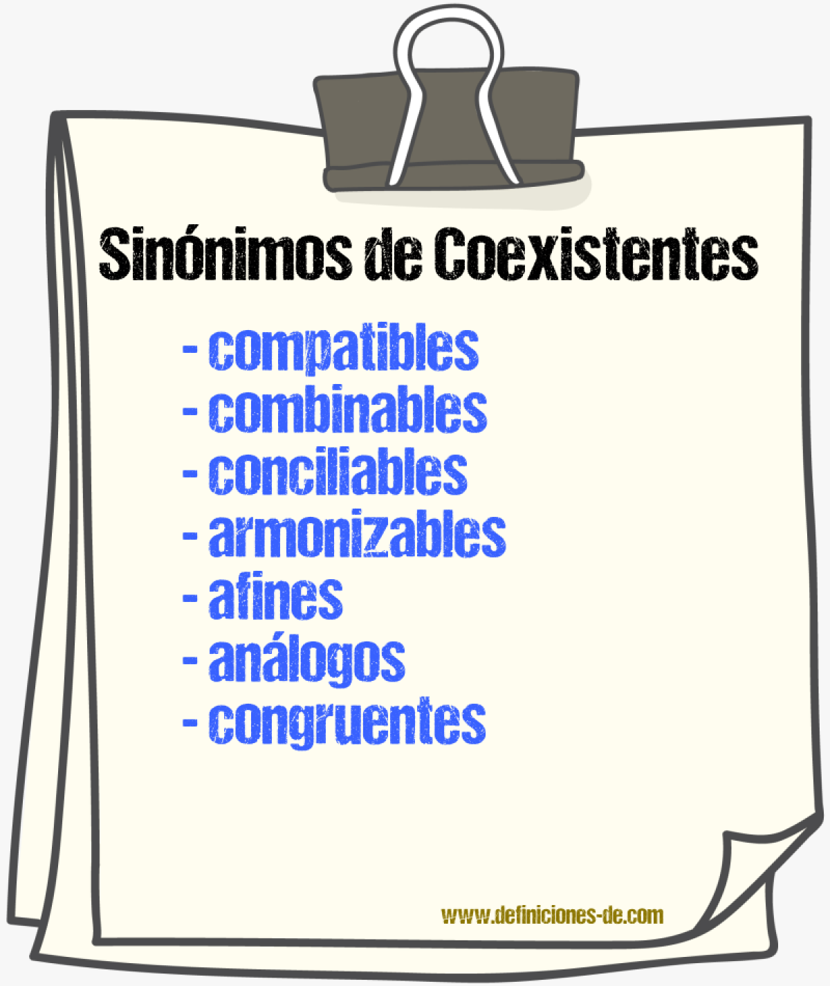 Sinónimos de coexistentes