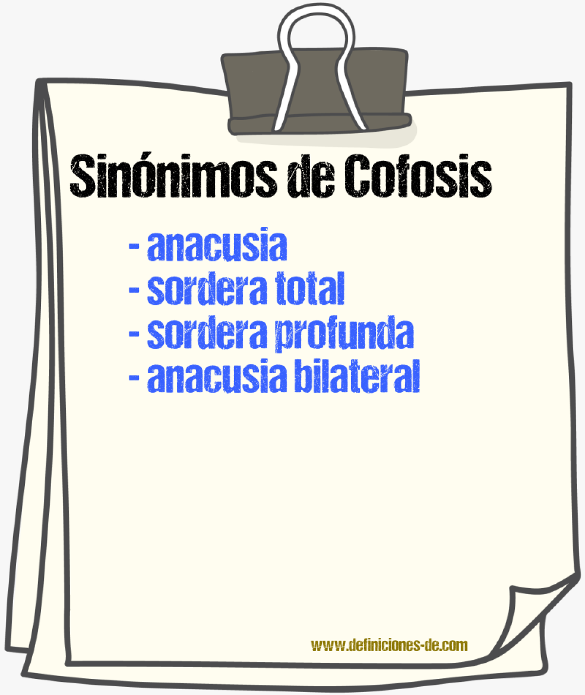 Sinónimos de cofosis