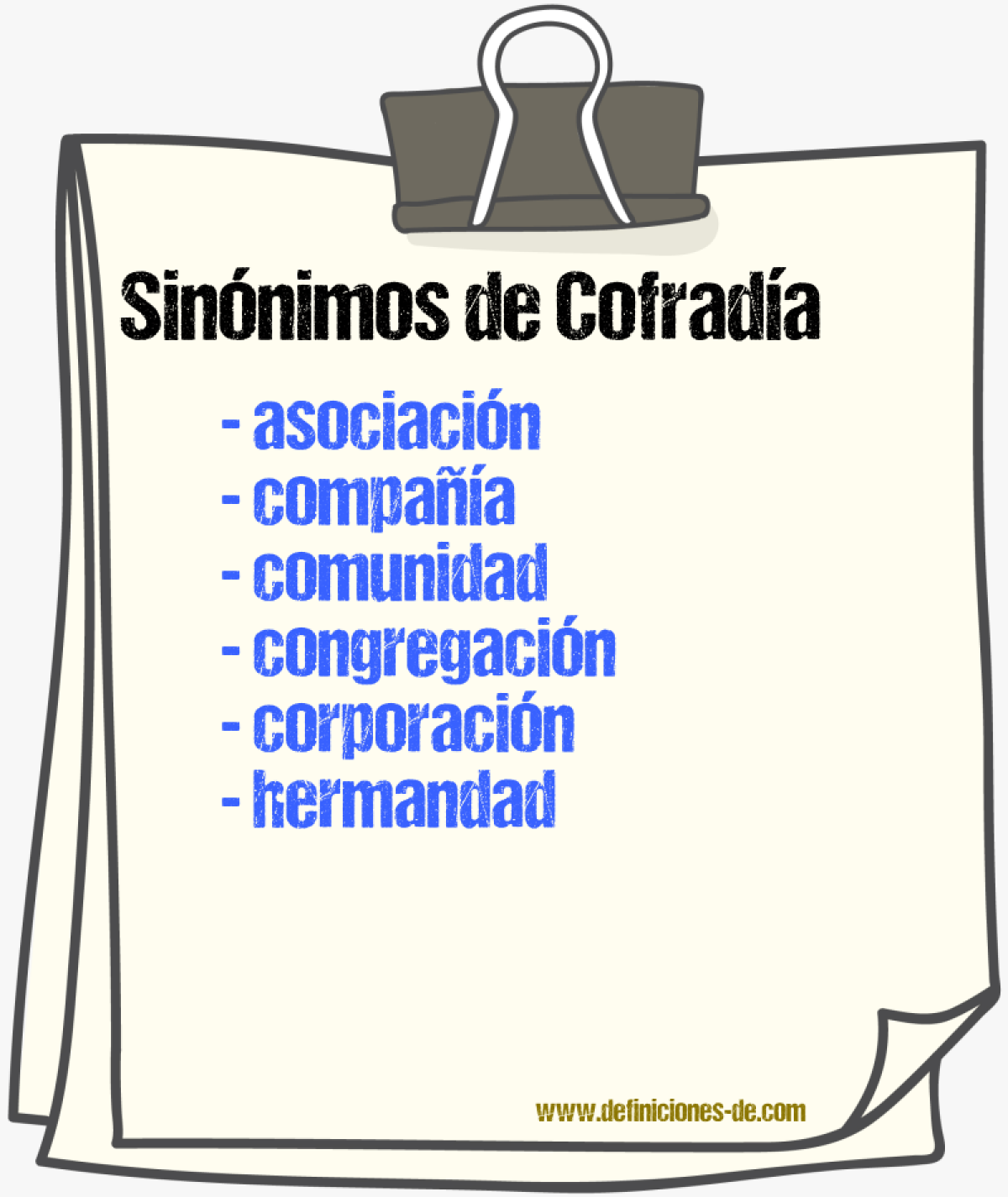 Sinnimos de cofrada